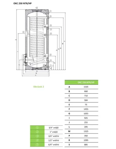 Nepriamovýhrevný zásobník OKC 250 NTR/HP