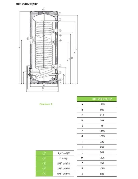 Nepriamovýhrevný zásobník OKC 250 NTR/HP