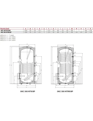 Nepriamovýhrevný zásobník OKC 300 NTR/BP