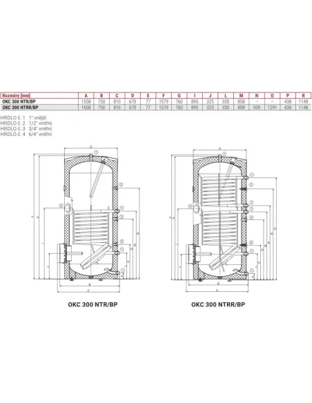 Nepriamovýhrevný zásobník OKC 300 NTR/BP