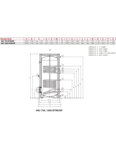 Nepriamovýhrevný zásobník OKC 750 NTRR/BP