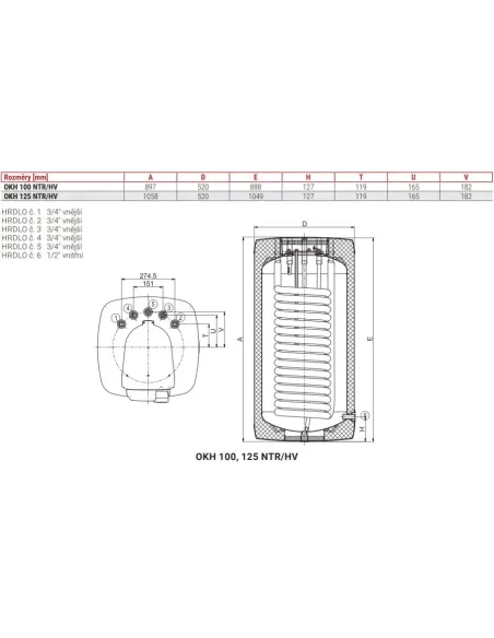 Nepriamovýhrevný zásobník OKH 125 NTR/HV