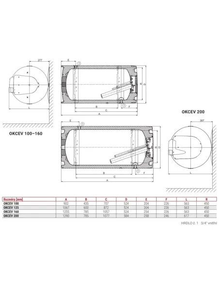 Ohrievač vody OKCEV 160