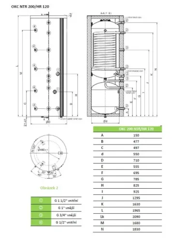 Nepriamovýhrevný zásobník OKC 200 NTR/HR 120